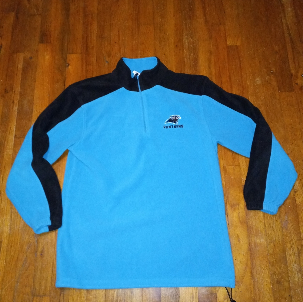 NFL Team Apparel Panthers 1/4 Zip Pullover Sweater Mens Size Large